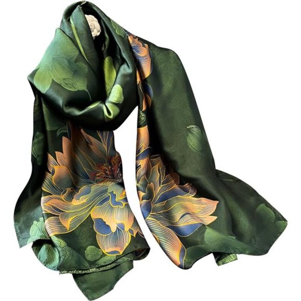 Womens 100% Large Mulberry Silk Scarf Long Satin Scarf Fashion